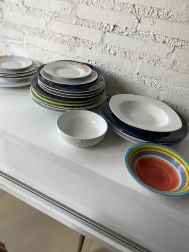 Rf021 Conjunto de Louças Pratos e Tigelas Cozinha
