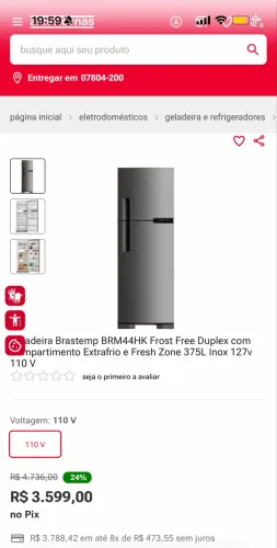 Geladeira INOX Brastemp 