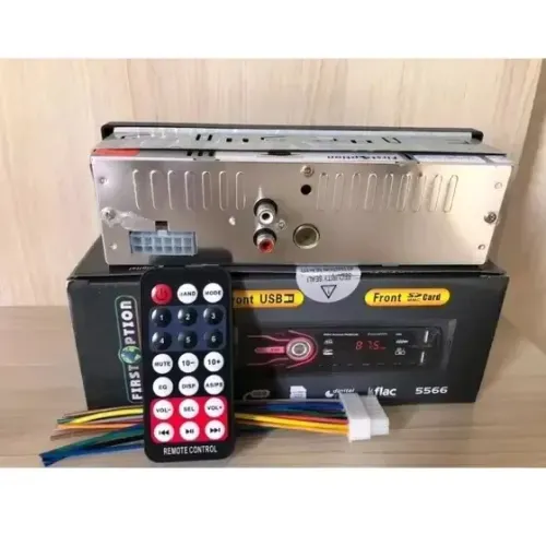 Som Automotivo First Option Preto com Bluetooth e entradas USB e SD