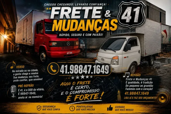 Mudança e frete Zap.41. * 