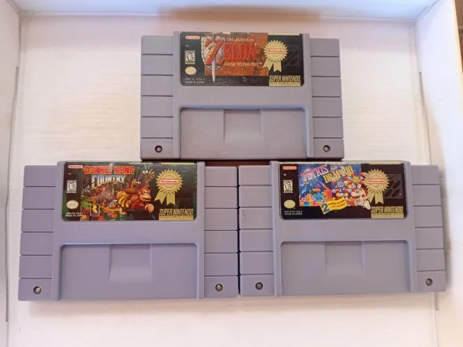 Lote de Jogos originais de Super Nintendo MillioN seller, zelda, donkey kong, tetris e Dr