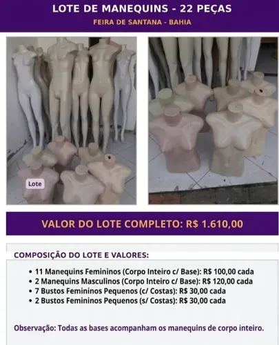 Lote Exclusivo de Manequins - Coleção Completa (22 peças) ou avulso