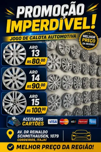 Jogo de calota automotiva aro 13,14 e 15