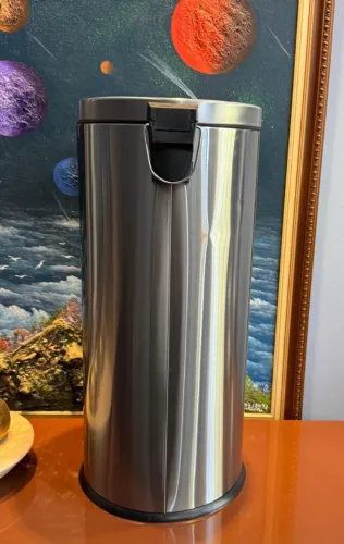 Cesto De Lixo Com Pedal 30 Litros Lixo Cozinha Inox Round
