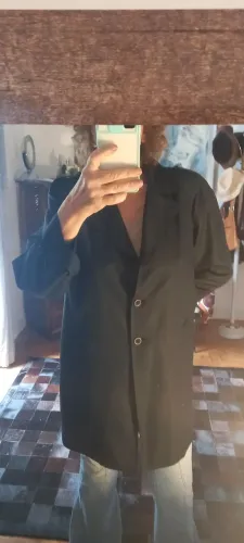 Overcoat preto G forrado Luigi Bertolli