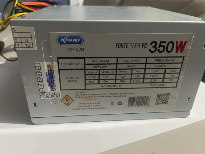 FONTE DE COMPUTADOR 350W - KNUP - BIVOLT