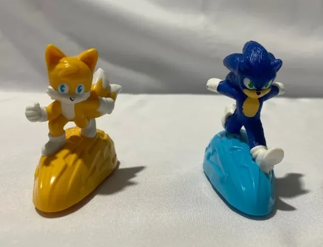 kit raro boneco sonic e tails - original