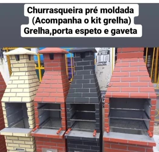 Churrasqueira pre moldada alvenaria concreto 