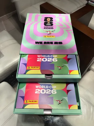 Box gavetas Panini kit com 2 álbuns copa do mundo 2026