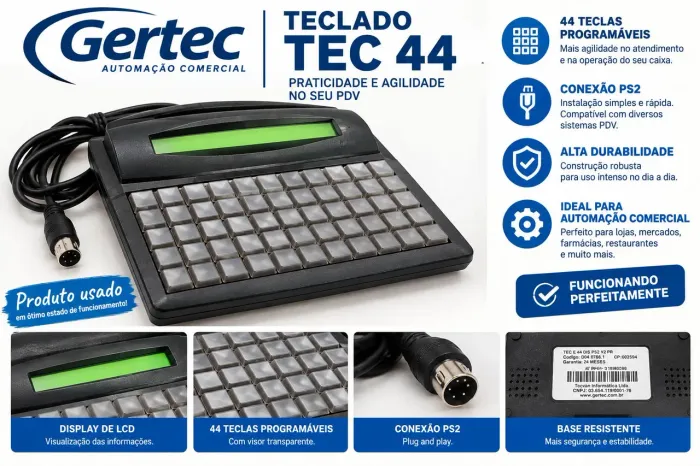 Teclado programável gertec tec44