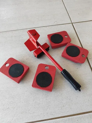 Kit de rodinhas e levantador para móveis pesados