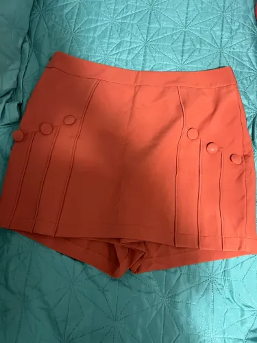 Short saia alfaiataria XGG cor tijolo