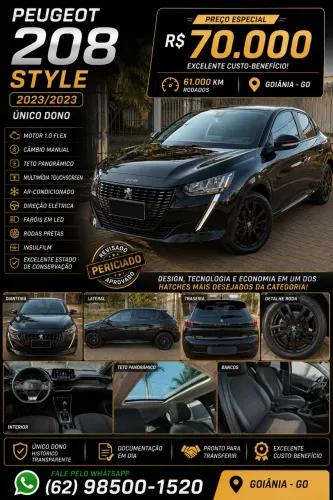Peugeot 208 Style 1.0 Flex 6V 5P Mec. 2023