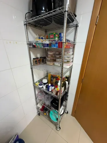 Estante Inox 6 Prateleiras com Rodas + Forros