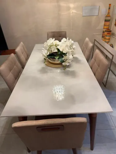 Mesa de jantar off white 1,80 x 77 x 90 cm