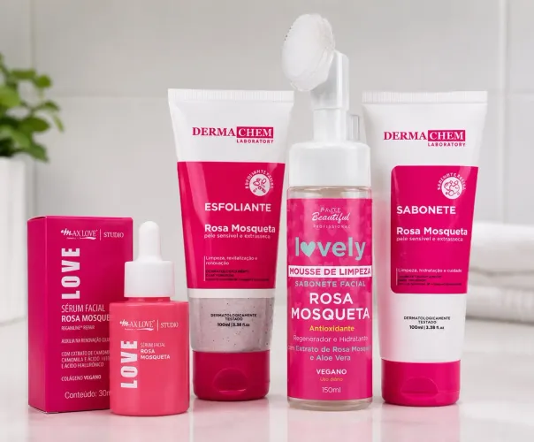 Kit Rosa Mosqueta Skin Care Limpeza de Pele