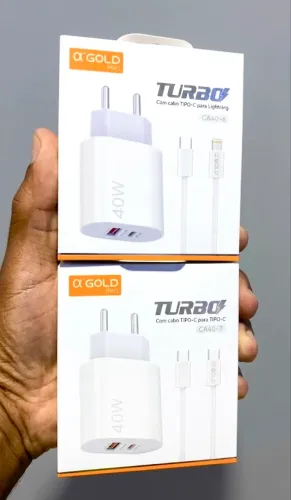 2 por 60,00 carregador turbo 40w iPhone e tipo c