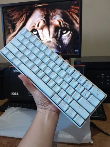 Teclado gamer K61 Apayado White BLUE Switch