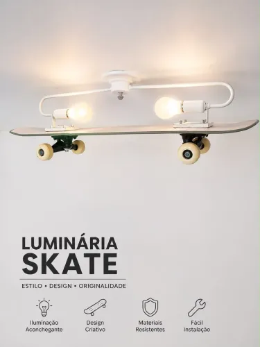 luminária de skate