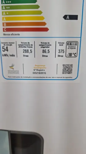 Geladeira Brastemp 375 litros
