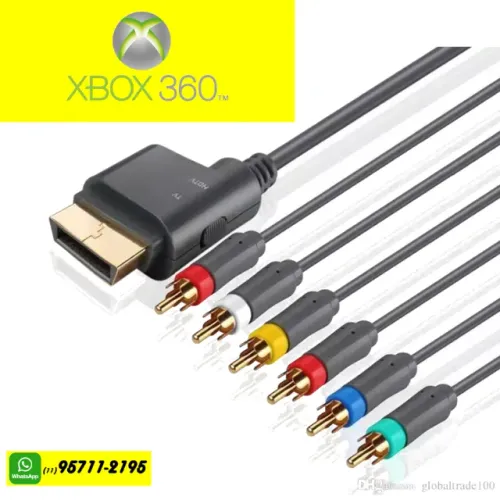 Cabo De Áudio E Vídeo Hd Av Compatível Com Xbox 360 