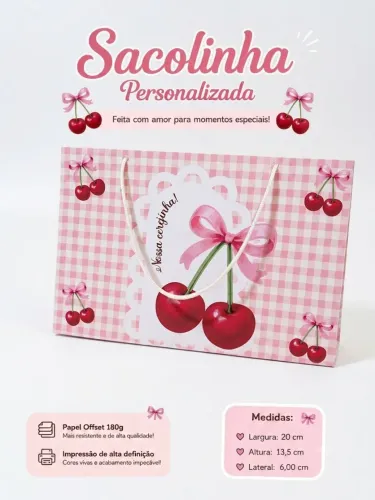 10 Sacolinha personalizada Tema cerejinha