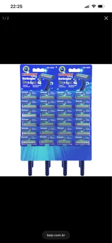 BARBEADOR ULTRA INOX 3 - 3 LÂMINAS CABO EMBORRACHADO CARTELA C/ 24 PCS - GADAN