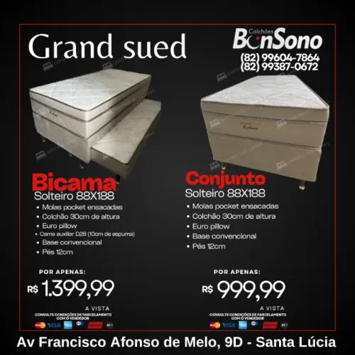 Cama solteiro base e colchão ou base com auxiliar e colchao molas pocket ensacadas
