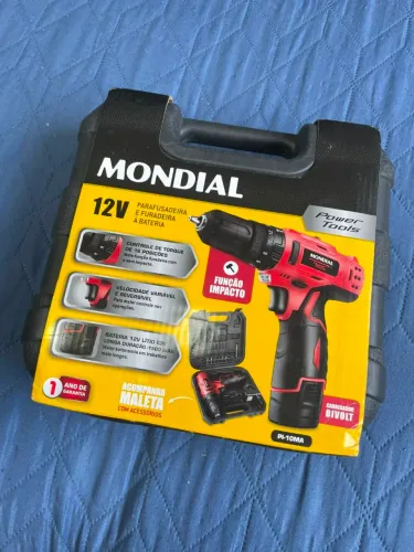 Parafusadeira e Furadeira de Impacto Mondial 12V - Nova na Maleta