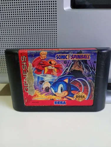 Sonic 2 original SEGA Genesis Mega Drive (na carcaça original do Sonic Spinball)