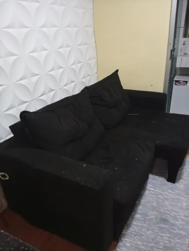 Sofá retrátil cor preto 1,80 cm comprimento