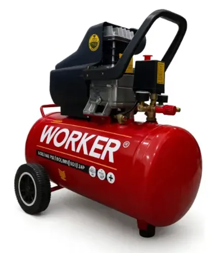 Compressor de Ar Worker 50L 2HP 120PSI Monofásico Vermelho
