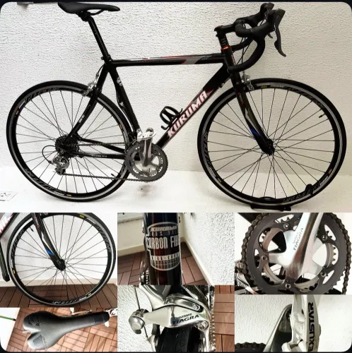 Bike - Quadro e garfo de carbono Kuruma Marchas grupo Shimano Tiagra