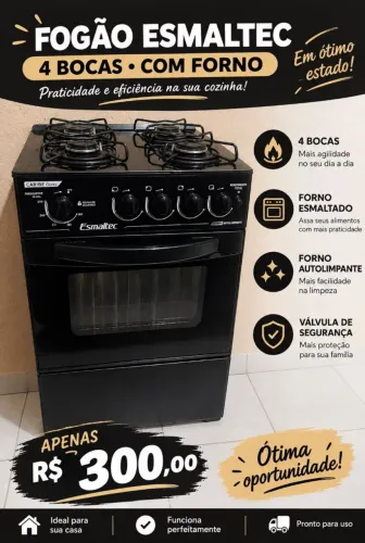 Anúncio fogão Esmalte 4 bocas