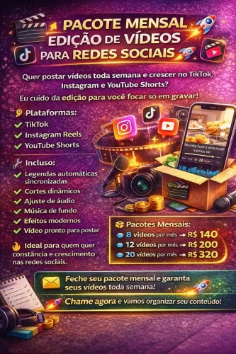 Edito seus vídeos para suas redes sociais 