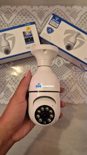 Câmera Lâmpada WiFi 360° HD + Instalação e Garantia