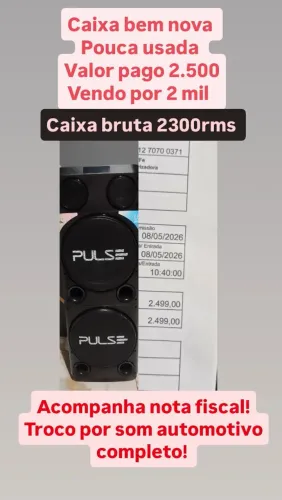 Caixa pulse torre Bluetooth (bruta 2300rms ) com nota