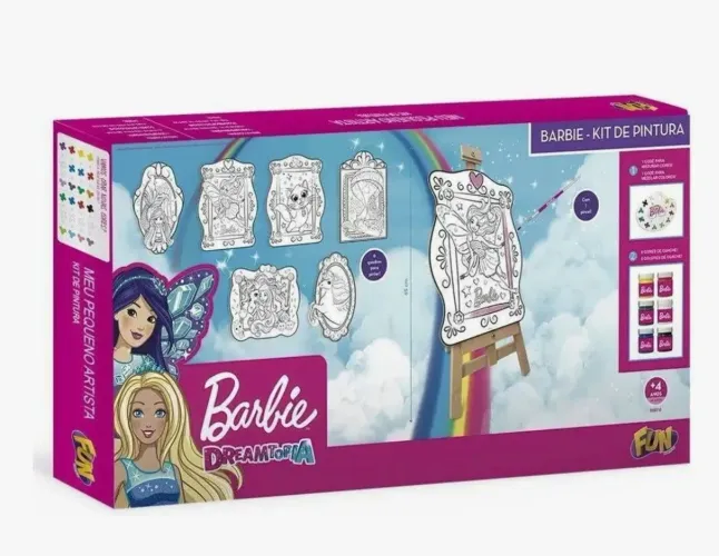 Kit Pintura Completo Barbie Infantil Dreamtopia C Paleta Fun