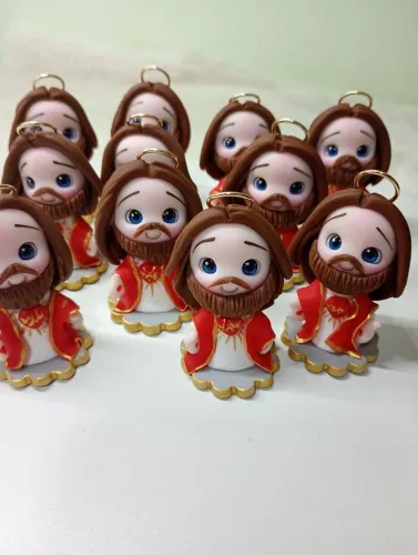 Mini Sagrado Coração de Jesus em Biscuit 