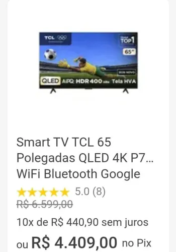 TV 65? NOVA, NA CAIXA, LACRADA
