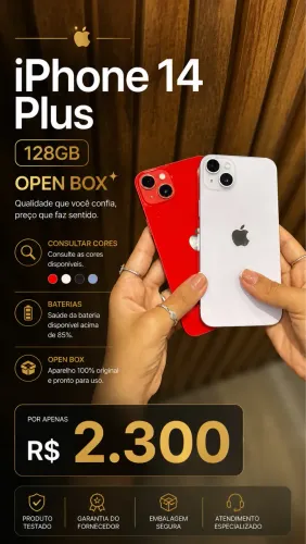 Iphone 14 Plus Open box, Usado apenas como Mostruário 