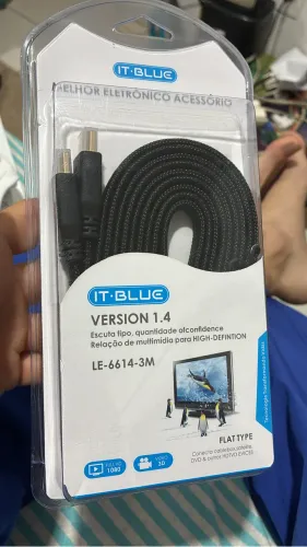 Cabo HDMI 3 metros BLINDADO por trama metálica.