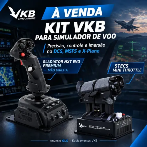 HOTAS VKB, Gladiator Premium Right(mão direita), STECS Modern Throttle System Mk.II - Mini
