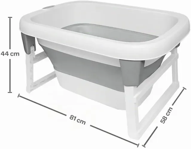 Banheira Buba Dobravel Ofuro Cinza Nova