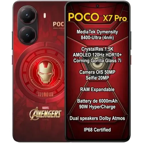 Celular Xiaomi Poco X7 Pro 5G Global 512GB 12GB RAM Tela 6.67" - Iron Man Special Edition