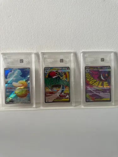 3 slab nota 10 Pokémon de MEGA DREAM. Psyduck/lucario/gengar