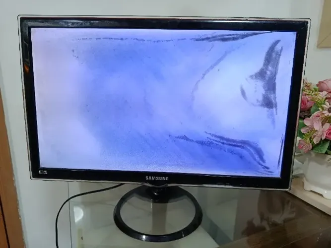 TV Monitor Samsung 24" Modelo: LT24A550 - (Tela com manchas, acende mas nao sobe vídeo))