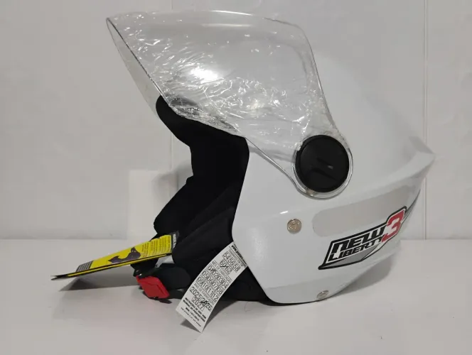 Capacete aberto New liberty Three branco brilhante