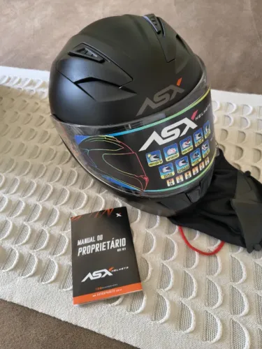 Capacete ASX Preto tamanho M-58