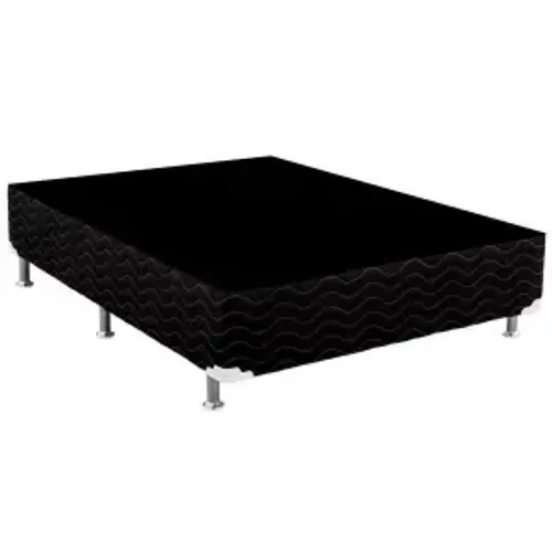 base Box casal Suede Preto